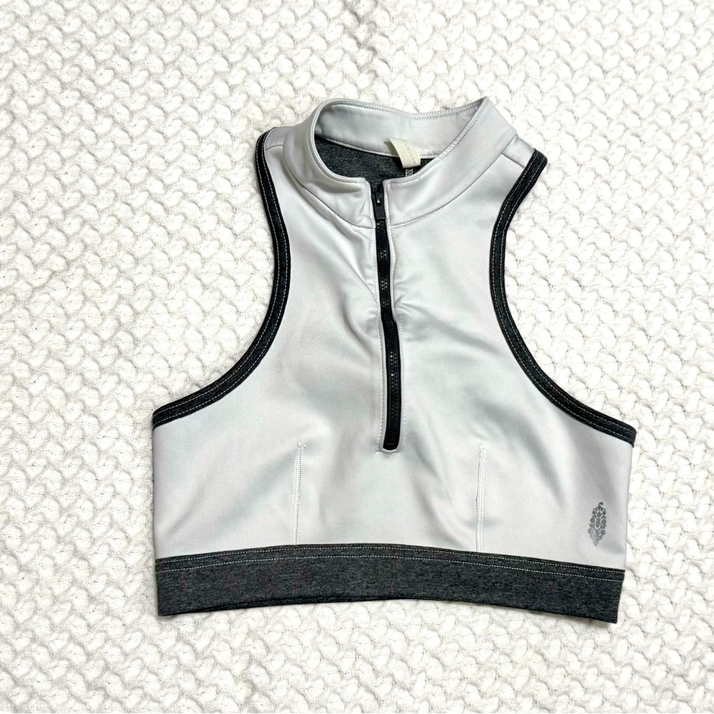 Free People Movement White and Grey Top Small